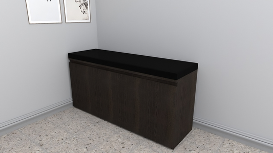 2 Door Engineered Wood Shoe Rack with Cushioned Seat and 3 Shelves