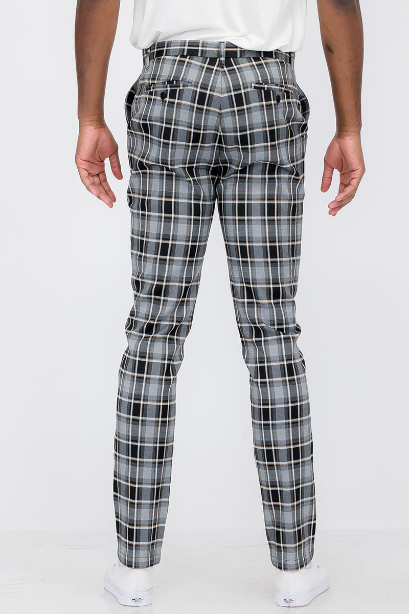 Plaid Slim Fit Trouser Pants SR012 - Toddcraft