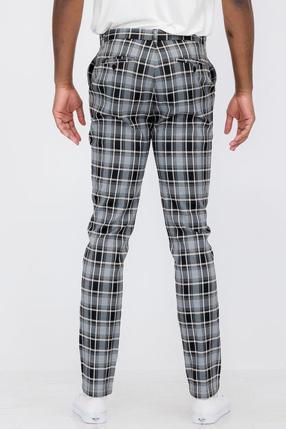 Plaid Slim Fit Trouser Pants SR012 - Toddcraft