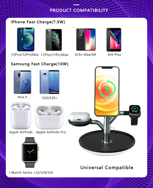 3-in-1 Wireless Charging Stand - iPhone Apple Watch AirPods