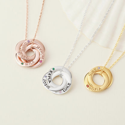 Mom Necklace With Kids Names Birthstones, Children Birthstone Jewelry - Toddcraft