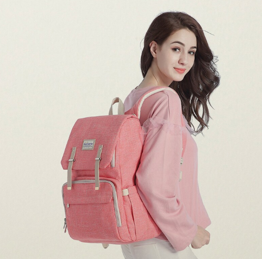 Canvas Diaper Bag Travel Backpack with 15 Pockets