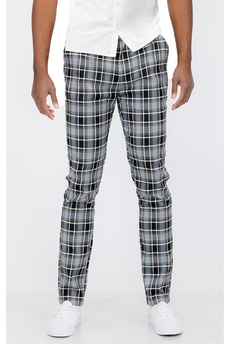 Plaid Slim Fit Trouser Pants SR012 - Toddcraft