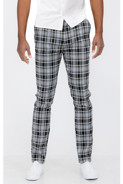 Plaid Slim Fit Trouser Pants SR012 - Toddcraft