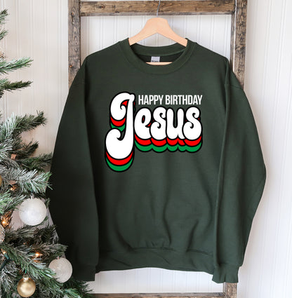 Happy Birthday Jesus Sweatshirt - Christmas Holiday Crewneck