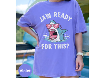 Jaw Ready For This Shark with Glasses Graphic Art T-Shirt