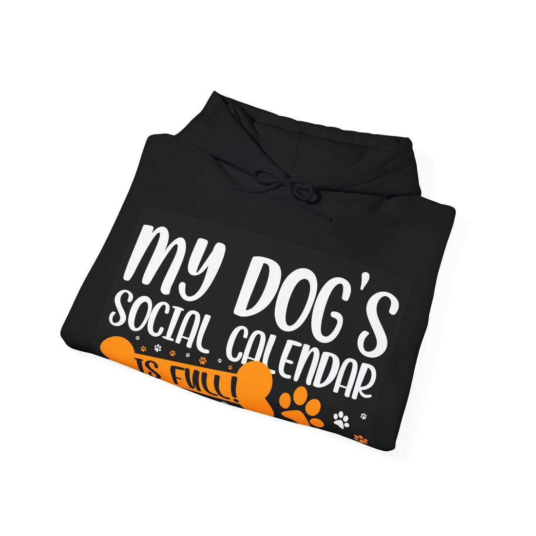 The dogs social calendar dog hoodie in black.