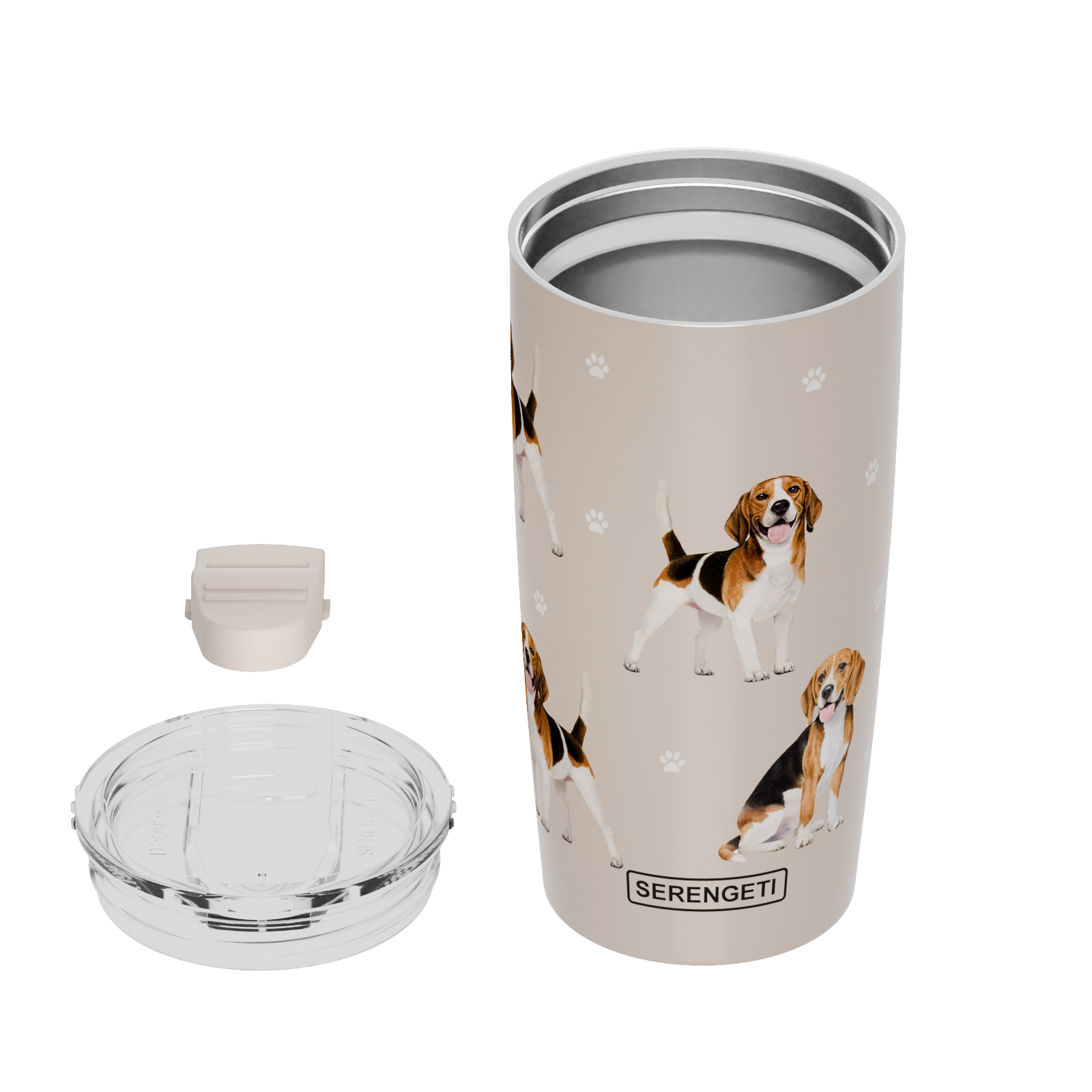 3D Printed Beagle Tumbler, Double-Wall Insulated, Leak-Proof Travel Mug for Pet Lovers