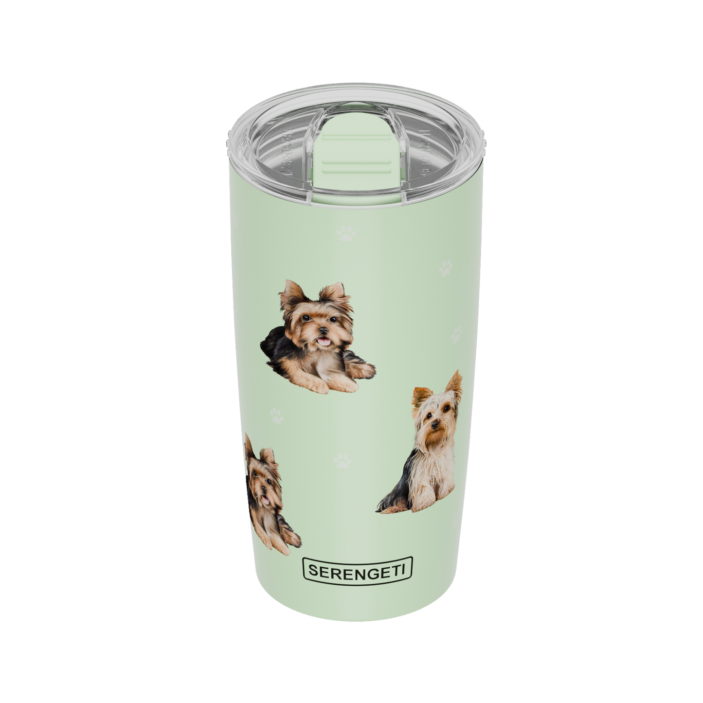 3D printed Yorkie tumbler with leak-proof, durable design, 20 Oz capacity.