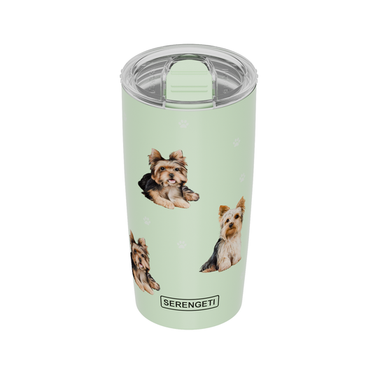 3D printed Yorkie tumbler with leak-proof, durable design, 20 Oz capacity.