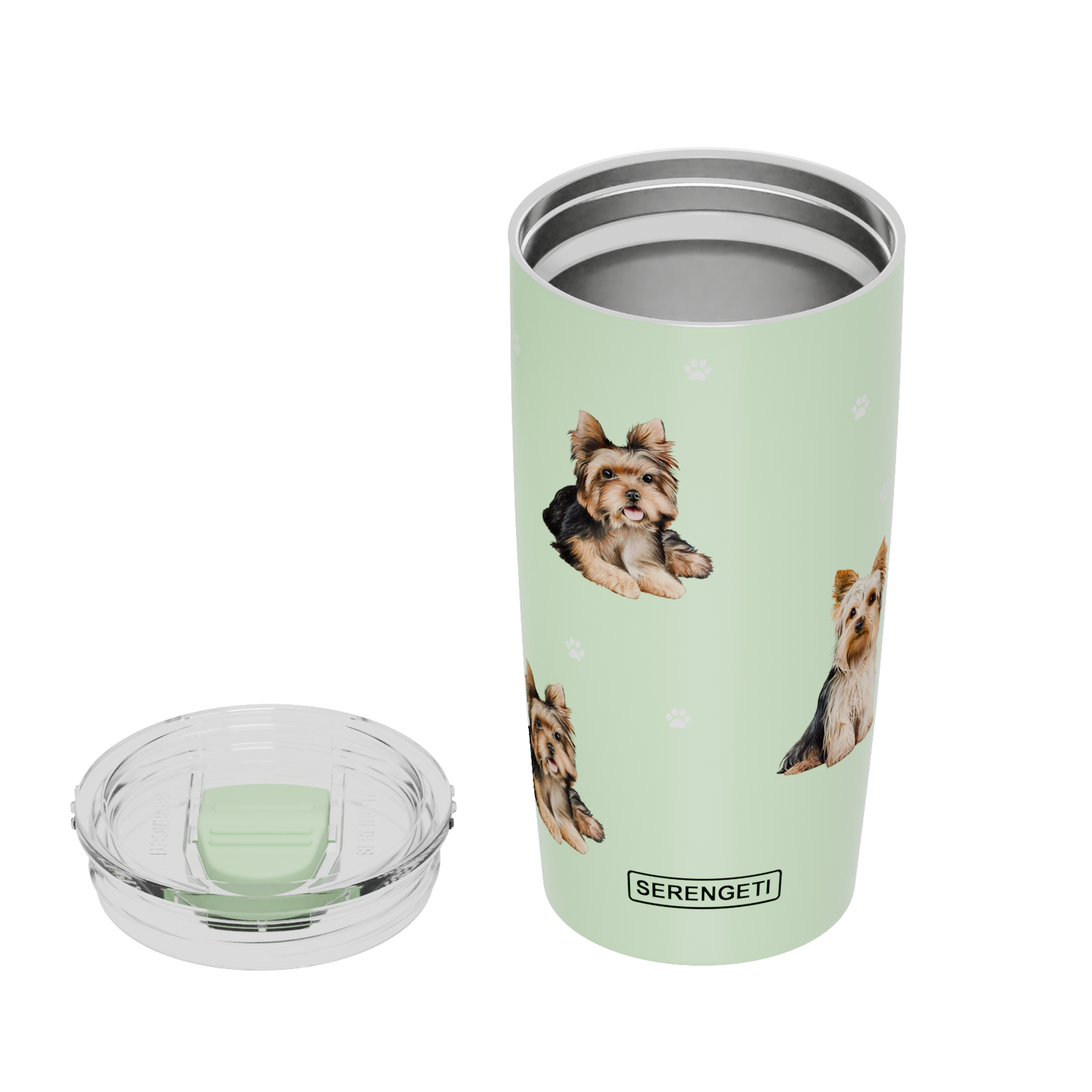 3D printed Yorkie tumbler, 20 oz, durable, leak-proof, insulated travel mug.
