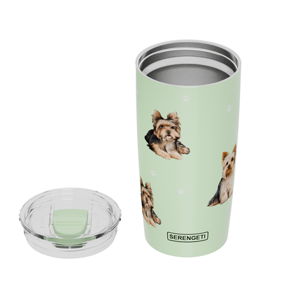 3D printed Yorkie tumbler, 20 oz, durable, leak-proof, insulated travel mug.