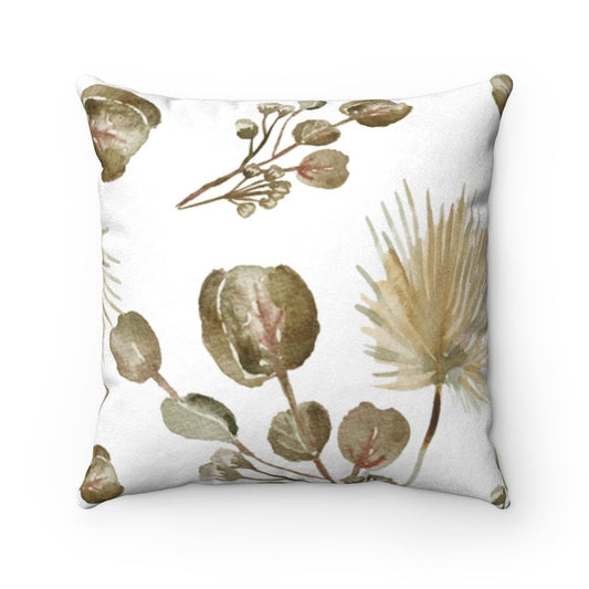 Garden Blossoms Floral Cushion - Double Sided Faux Suede