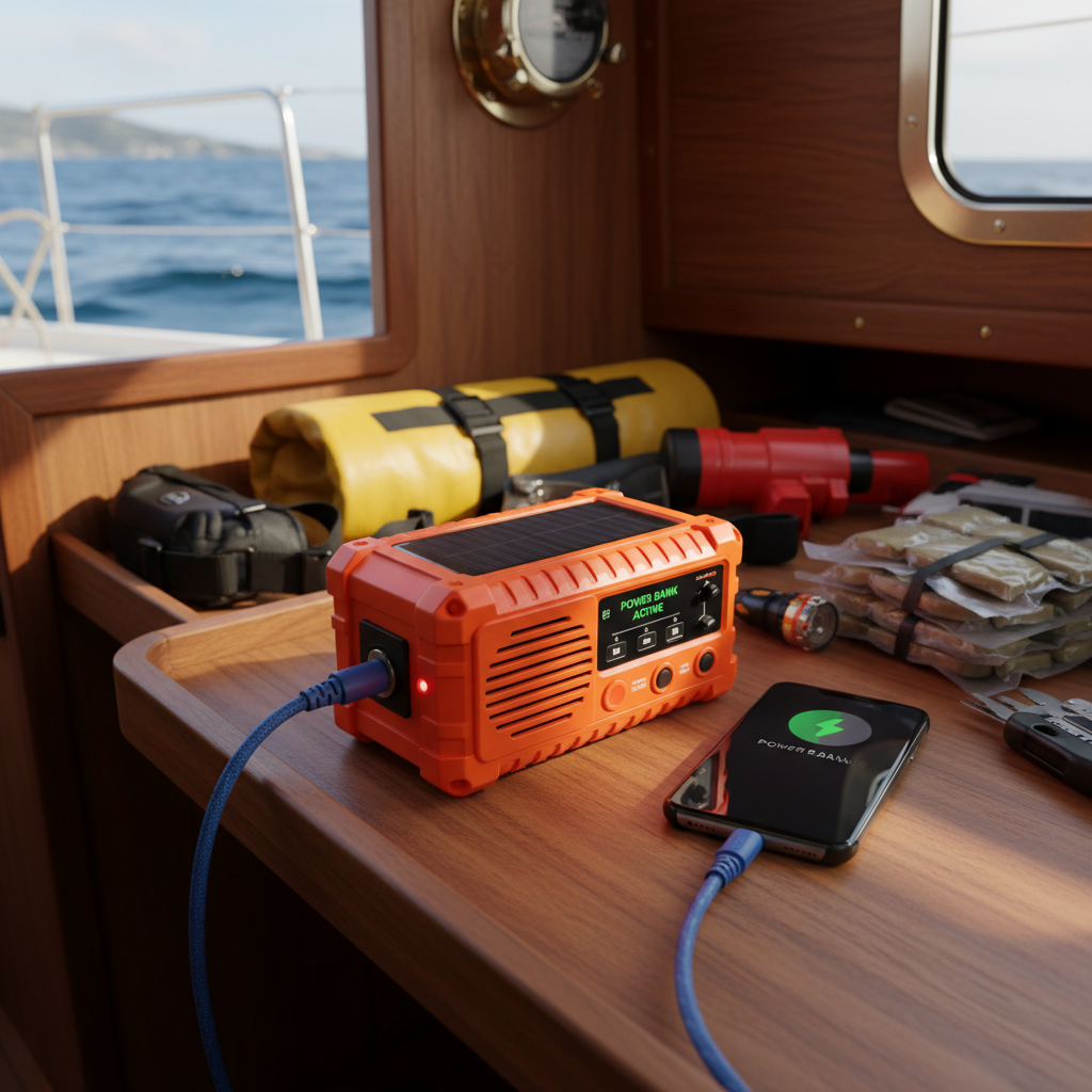 Emergency radio charging smartphone