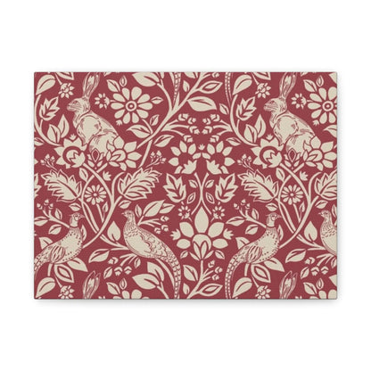 William Morris Merton Abbey Madder Floral Wallpaper Canvas Print  Classic Rabbit & Bird Pattern, Matte Stretched Wall Art 1.25 - Toddcraft