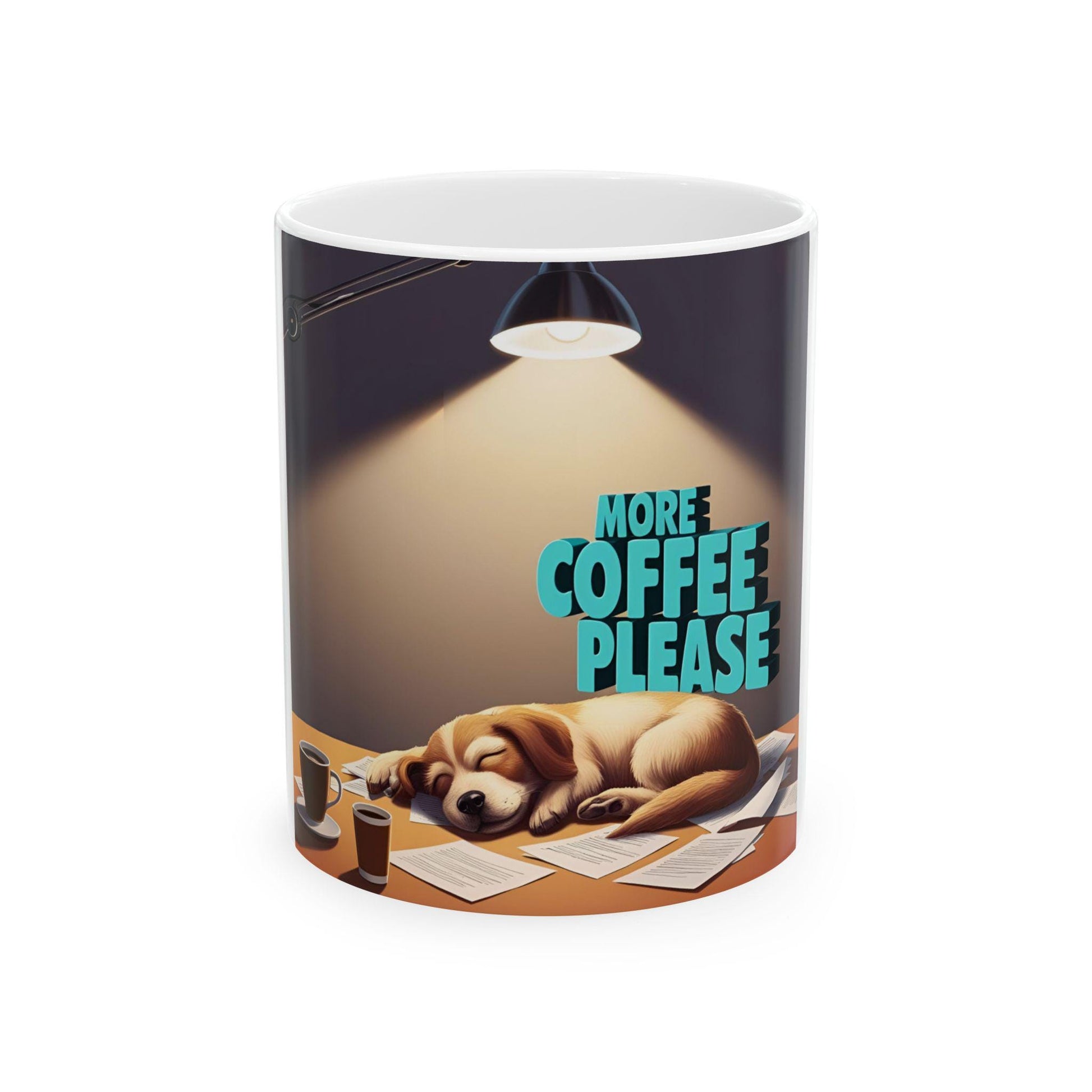 Adorable Dog-Themed Coffee Mug: 'More Coffee Please' - Ideal Gift for Canine Enthusiasts - Toddcraft