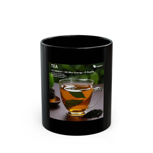 Energizing Tea Black Coffee Mug - Ceramic Beverage Cup for Hot Drinks (11oz & 15oz) - Toddcraft