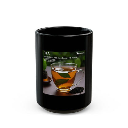 Energizing Tea Black Coffee Mug - Ceramic Beverage Cup for Hot Drinks (11oz & 15oz) - Toddcraft