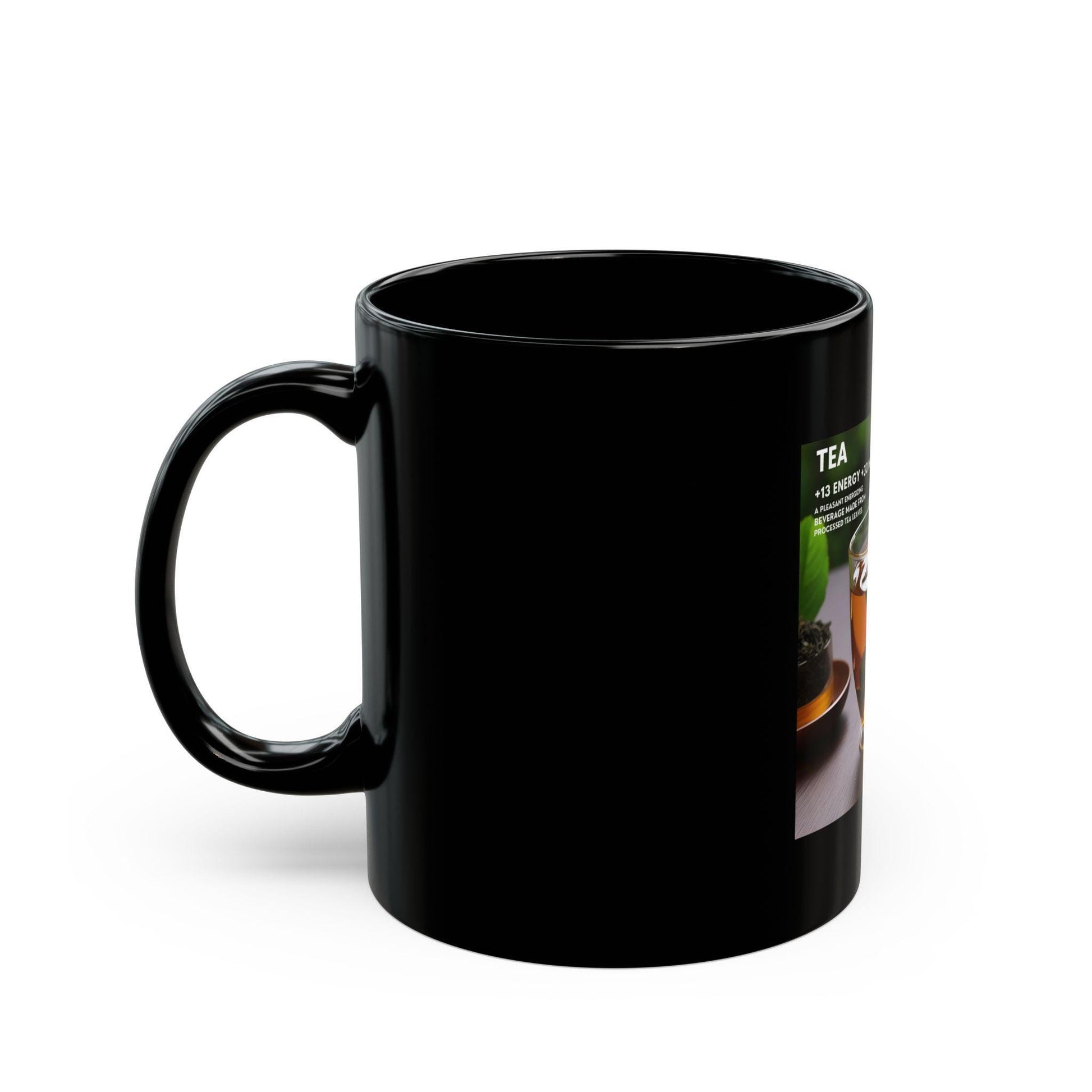 Energizing Tea Black Coffee Mug - Ceramic Beverage Cup for Hot Drinks (11oz & 15oz) - Toddcraft