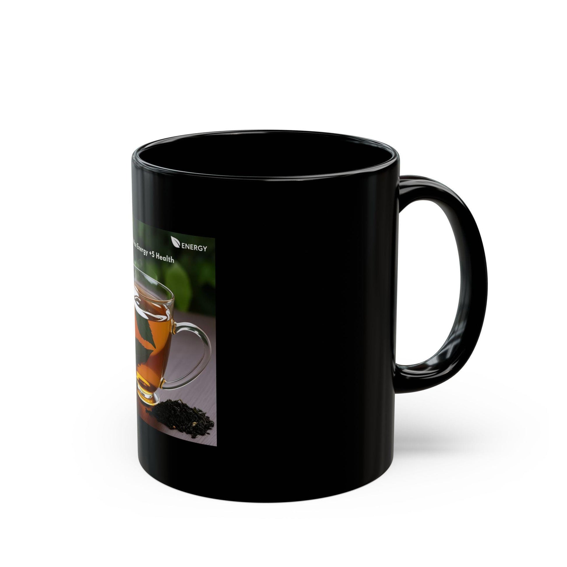 Energizing Tea Black Coffee Mug - Ceramic Beverage Cup for Hot Drinks (11oz & 15oz) - Toddcraft