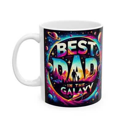 Best Dad In The Galaxy Mug - 11oz  15oz Ceramic Fathers Day Gift from Kids, Step Children & Mom, Unique Dad Coffee Cup - Toddcraft