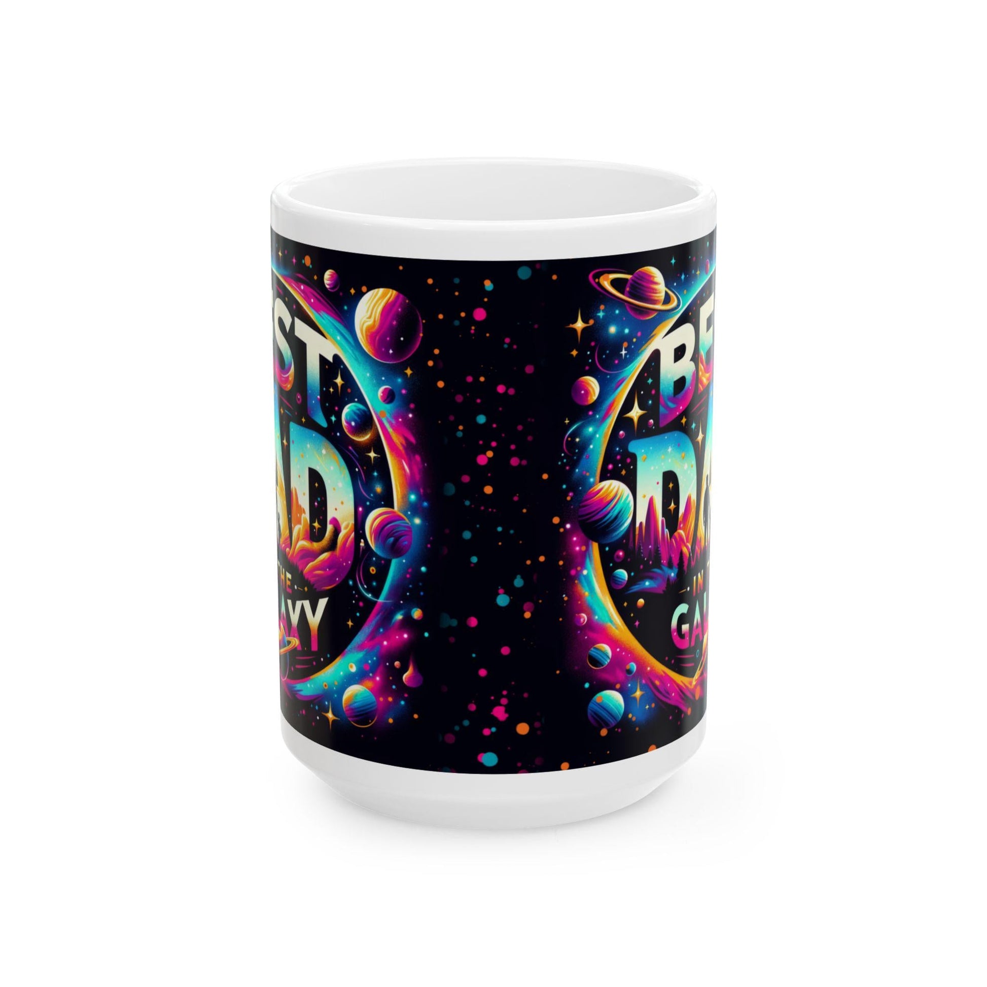 Best Dad In The Galaxy Mug - 11oz  15oz Ceramic Fathers Day Gift from Kids, Step Children & Mom, Unique Dad Coffee Cup - Toddcraft