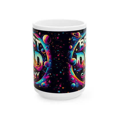Best Dad In The Galaxy Mug - 11oz  15oz Ceramic Fathers Day Gift from Kids, Step Children & Mom, Unique Dad Coffee Cup - Toddcraft
