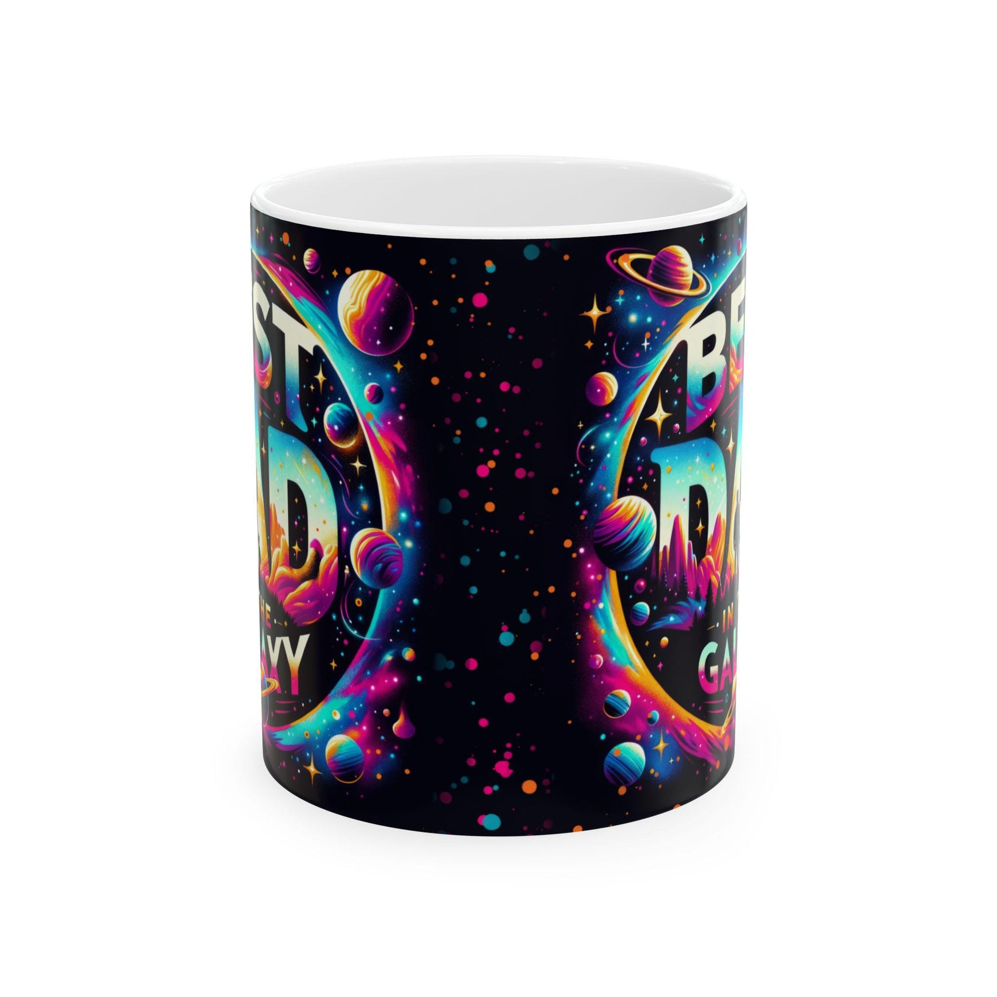 Best Dad In The Galaxy Mug - 11oz  15oz Ceramic Fathers Day Gift from Kids, Step Children & Mom, Unique Dad Coffee Cup - Toddcraft
