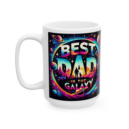 Best Dad In The Galaxy Mug - 11oz  15oz Ceramic Fathers Day Gift from Kids, Step Children & Mom, Unique Dad Coffee Cup - Toddcraft