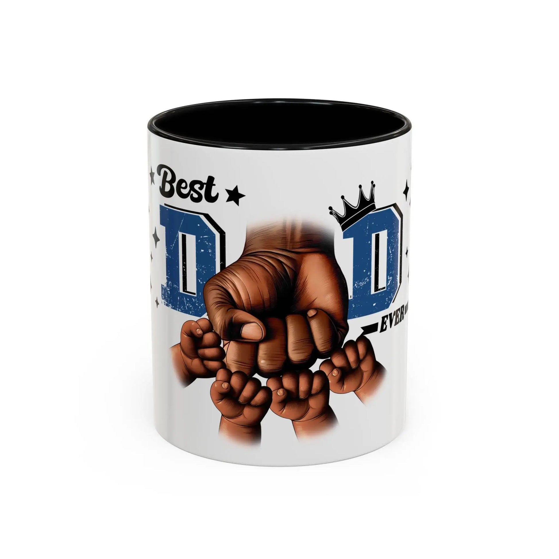 Best dad ever fist bump Accent Coffee Mug (11, 15oz) great gift for fathers day from wife and children to a special dad - Toddcraft