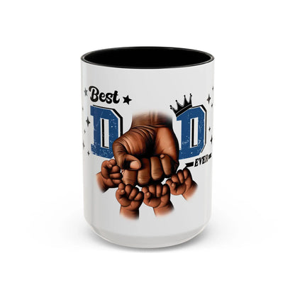 Best dad ever fist bump Accent Coffee Mug (11, 15oz) great gift for fathers day from wife and children to a special dad - Toddcraft
