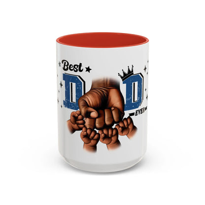 Best dad ever fist bump Accent Coffee Mug (11, 15oz) great gift for fathers day from wife and children to a special dad - Toddcraft