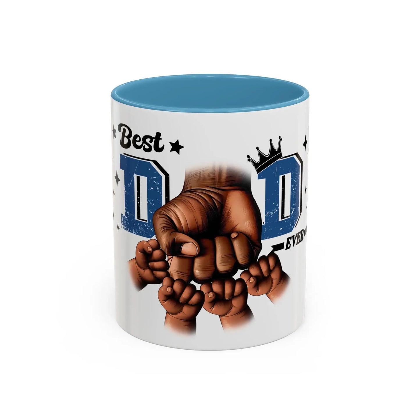 Best dad ever fist bump Accent Coffee Mug (11, 15oz) great gift for fathers day from wife and children to a special dad - Toddcraft