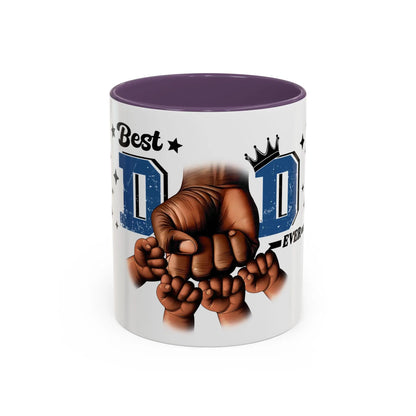 Best dad ever fist bump Accent Coffee Mug (11, 15oz) great gift for fathers day from wife and children to a special dad - Toddcraft