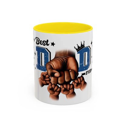 Best dad ever fist bump Accent Coffee Mug (11, 15oz) great gift for fathers day from wife and children to a special dad - Toddcraft