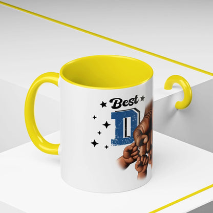 Best dad ever fist bump Accent Coffee Mug (11, 15oz) great gift for fathers day from wife and children to a special dad - Toddcraft