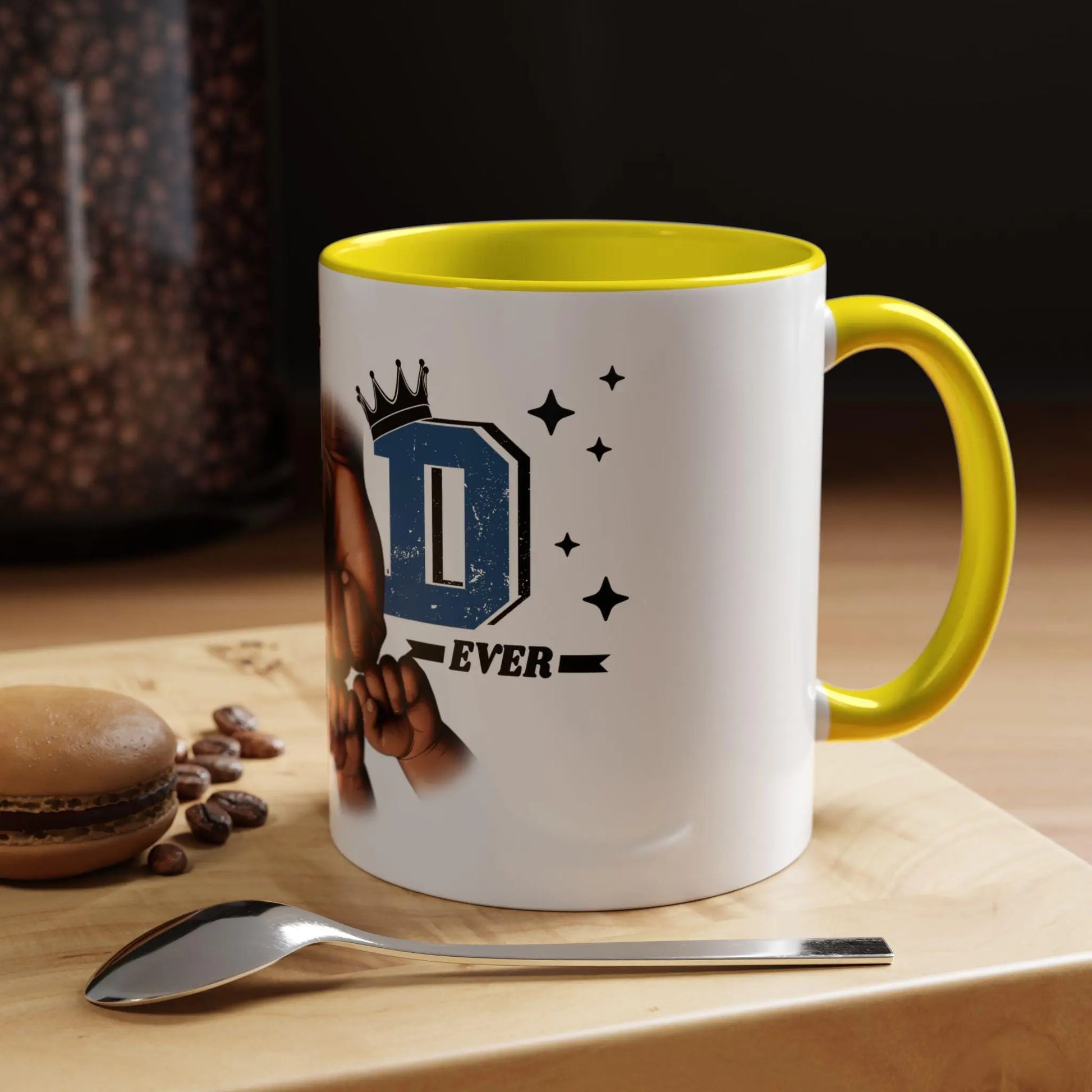 Best dad ever fist bump Accent Coffee Mug (11, 15oz) great gift for fathers day from wife and children to a special dad - Toddcraft