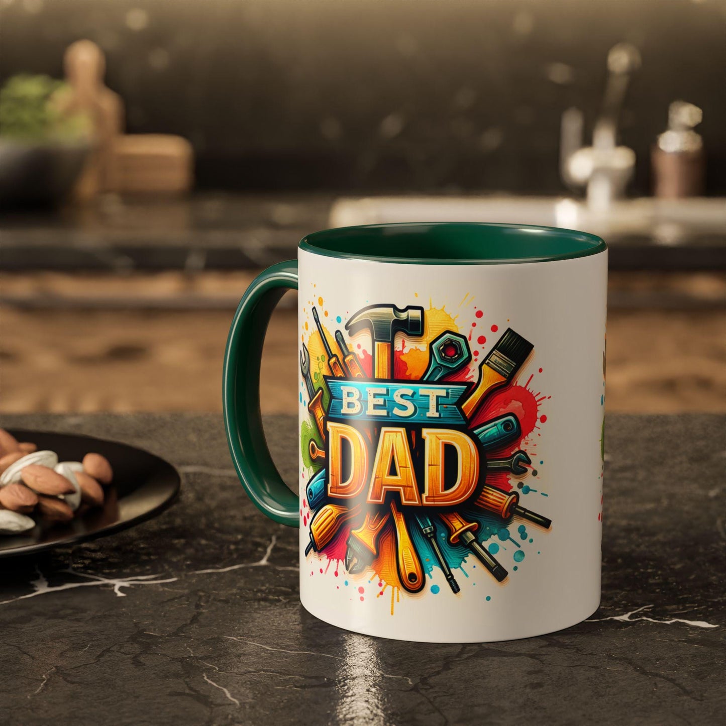 Best Dad Tool Time Mug  Colorful Mechanical Fathers Gift 11oz  15oz Coffee Cup, Perfect Fathers Day Present from Kids & Mom - Toddcraft