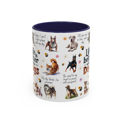 Dog Lovers Coffee Mug, Cute Pet Owner Gift, Life is Better with Dogs, Animal Lover Mug, Personalized Dog Gifts - Toddcraft
