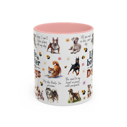 Dog Lovers Coffee Mug, Cute Pet Owner Gift, Life is Better with Dogs, Animal Lover Mug, Personalized Dog Gifts - Toddcraft