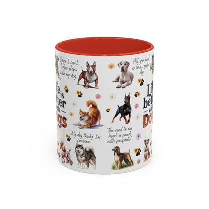 Dog Lovers Coffee Mug, Cute Pet Owner Gift, Life is Better with Dogs, Animal Lover Mug, Personalized Dog Gifts - Toddcraft