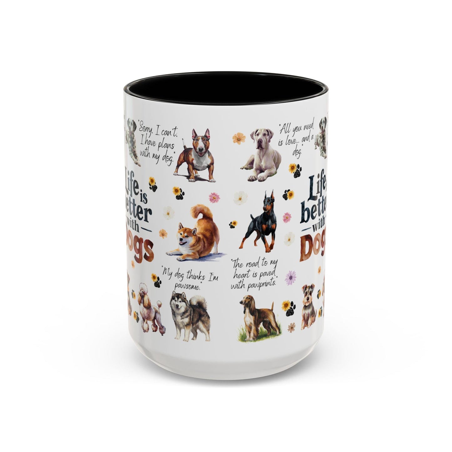 Dog Lovers Coffee Mug, Cute Pet Owner Gift, Life is Better with Dogs, Animal Lover Mug, Personalized Dog Gifts - Toddcraft
