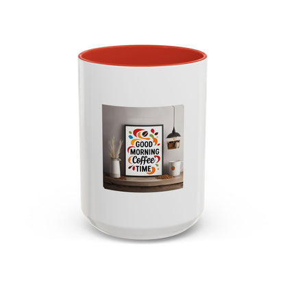 Good Morning Coffee Time Accent Mug: Perfect Gift for Lovers, Cute Kitchen Decor (11oz/15oz) - Toddcraft