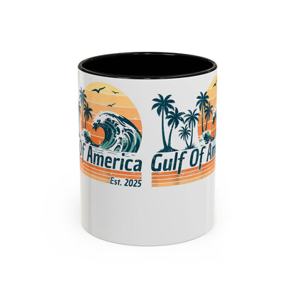 Gulf of America Colorful Coffee Mug 11oz 15oz President Trump Map Gift Unique Political Cup - Toddcraft