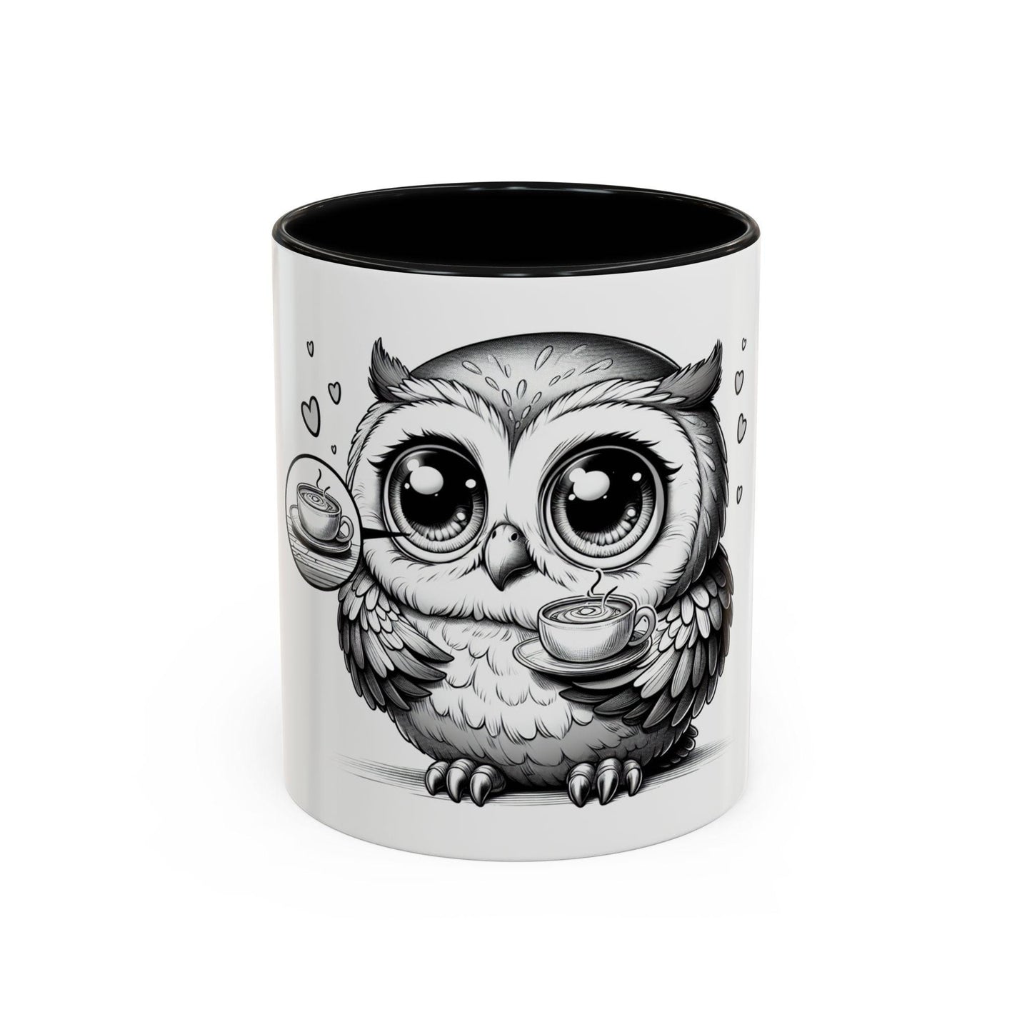 Owl Coffee Mug Cute Ceramic Cup with Owl Accent  Perfect Gift for Owl Lovers & Coffee Fans - Toddcraft