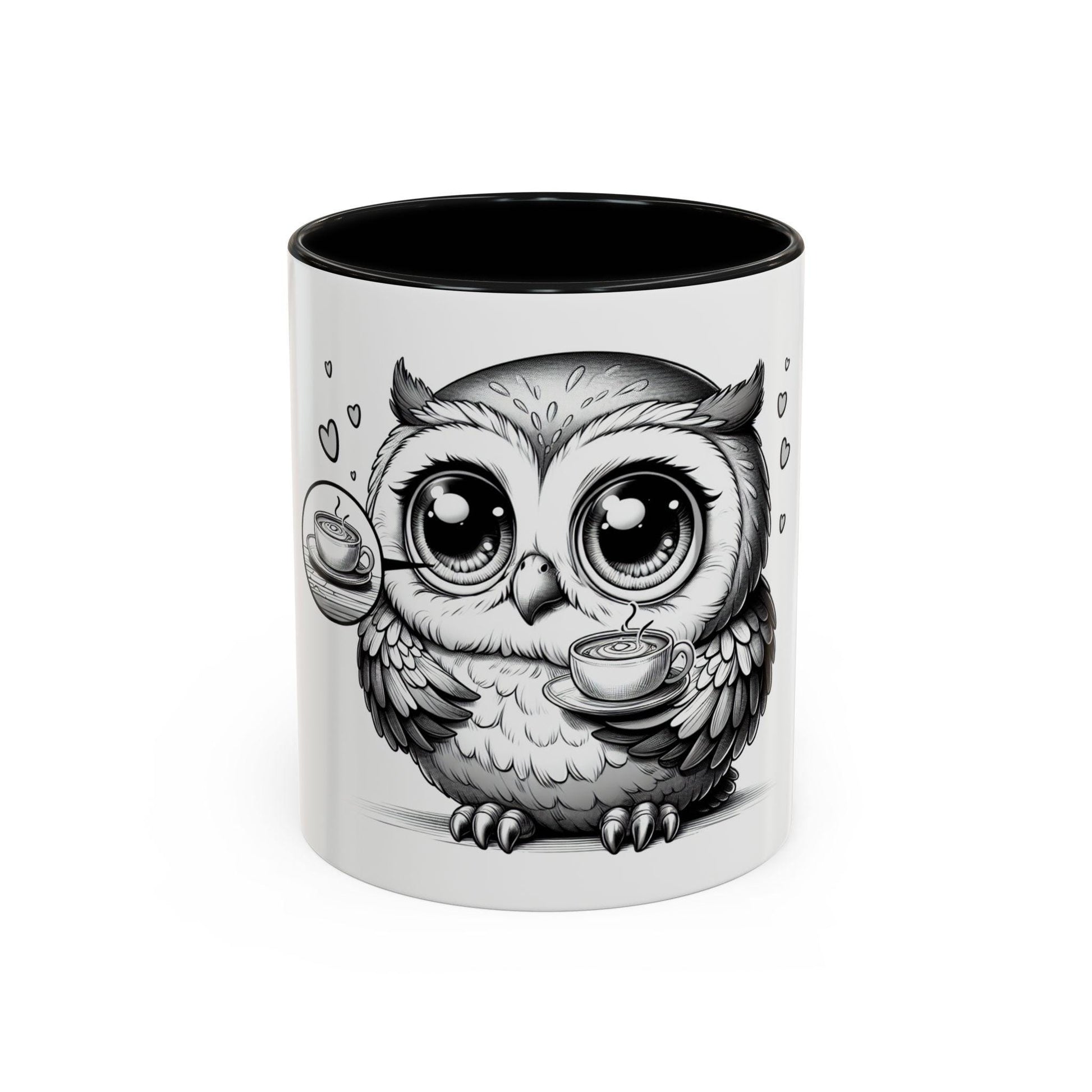 Owl Coffee Mug Cute Ceramic Cup with Owl Accent  Perfect Gift for Owl Lovers & Coffee Fans - Toddcraft