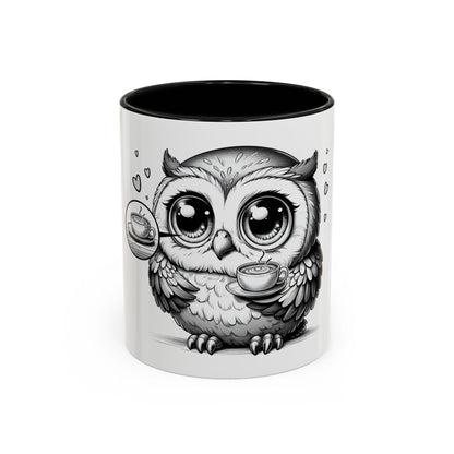 Owl Coffee Mug Cute Ceramic Cup with Owl Accent  Perfect Gift for Owl Lovers & Coffee Fans - Toddcraft