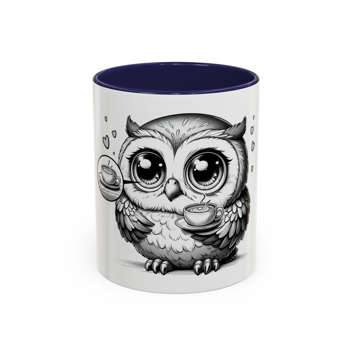 Owl Coffee Mug Cute Ceramic Cup with Owl Accent  Perfect Gift for Owl Lovers & Coffee Fans - Toddcraft