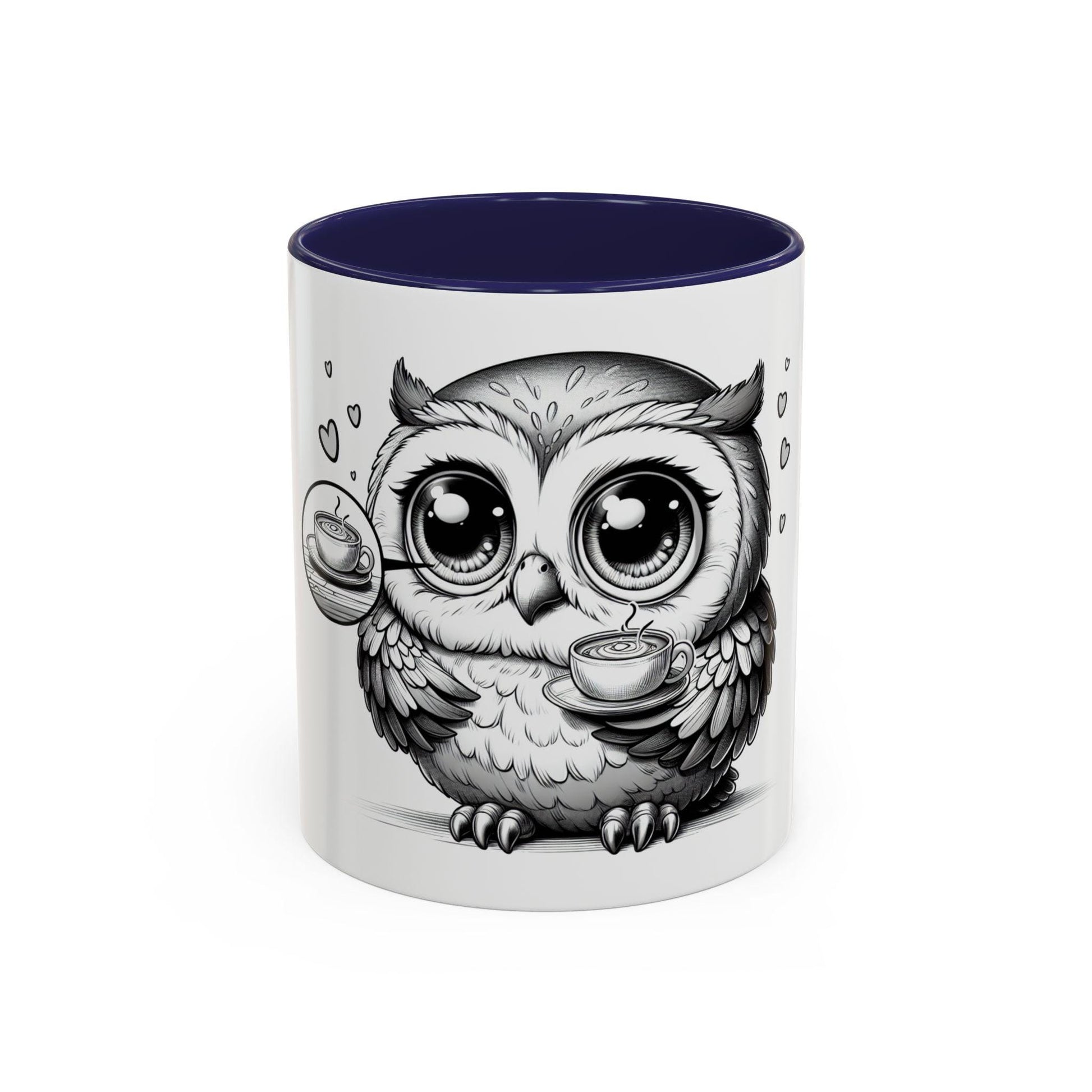 Owl Coffee Mug Cute Ceramic Cup with Owl Accent  Perfect Gift for Owl Lovers & Coffee Fans - Toddcraft