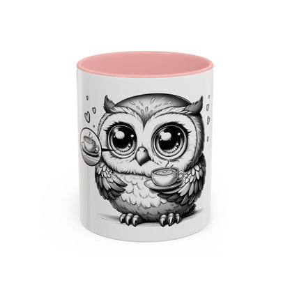 Owl Coffee Mug Cute Ceramic Cup with Owl Accent  Perfect Gift for Owl Lovers & Coffee Fans - Toddcraft